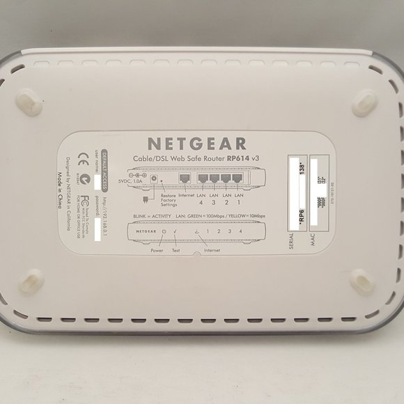 NETGEAR 4 Port Web Safe Cable / DSL Router w/ 10/100 Mbps Switch | RP614 v3 USED - Picture 6 of 9